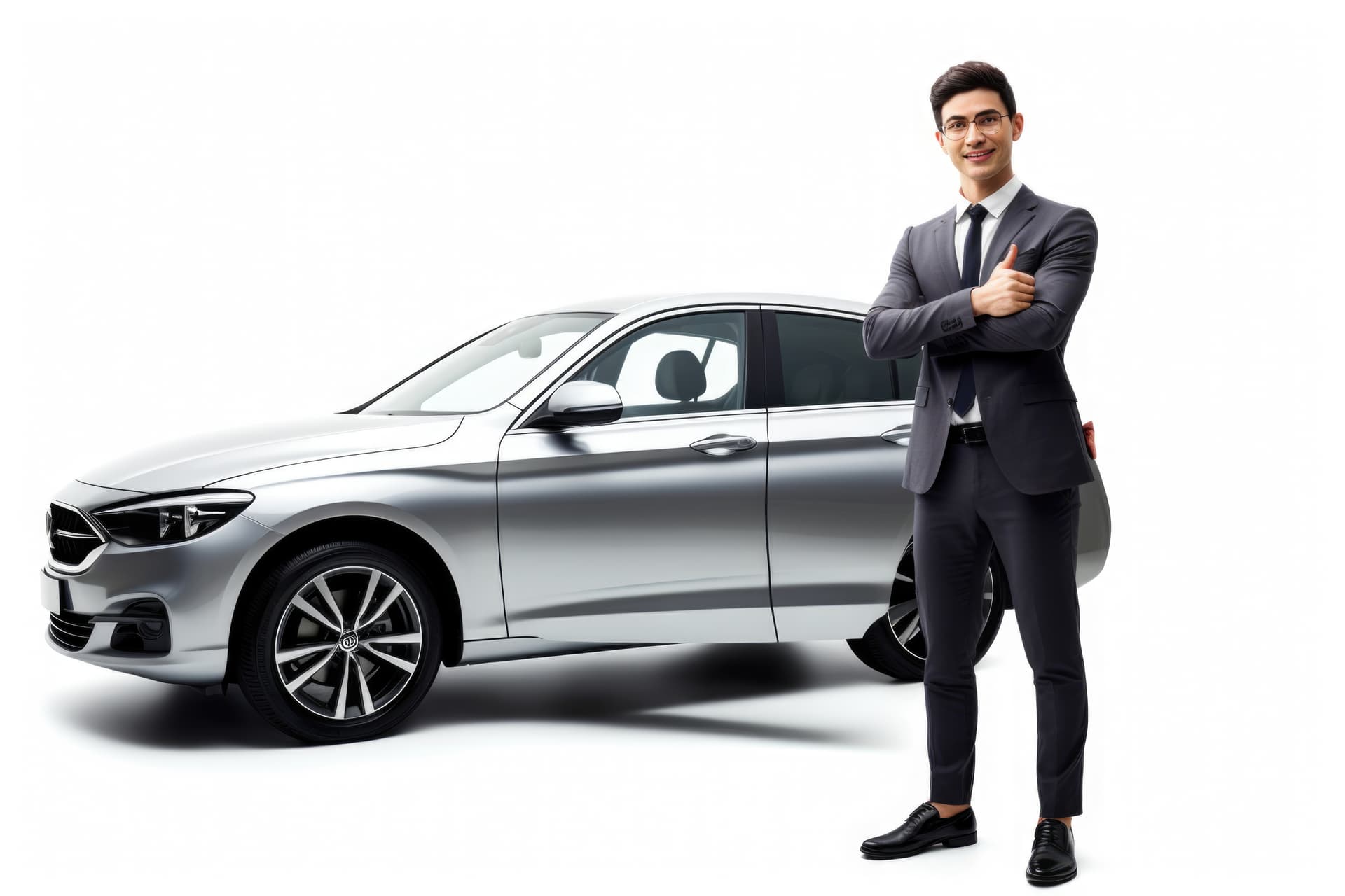 Hombre junto a un auto